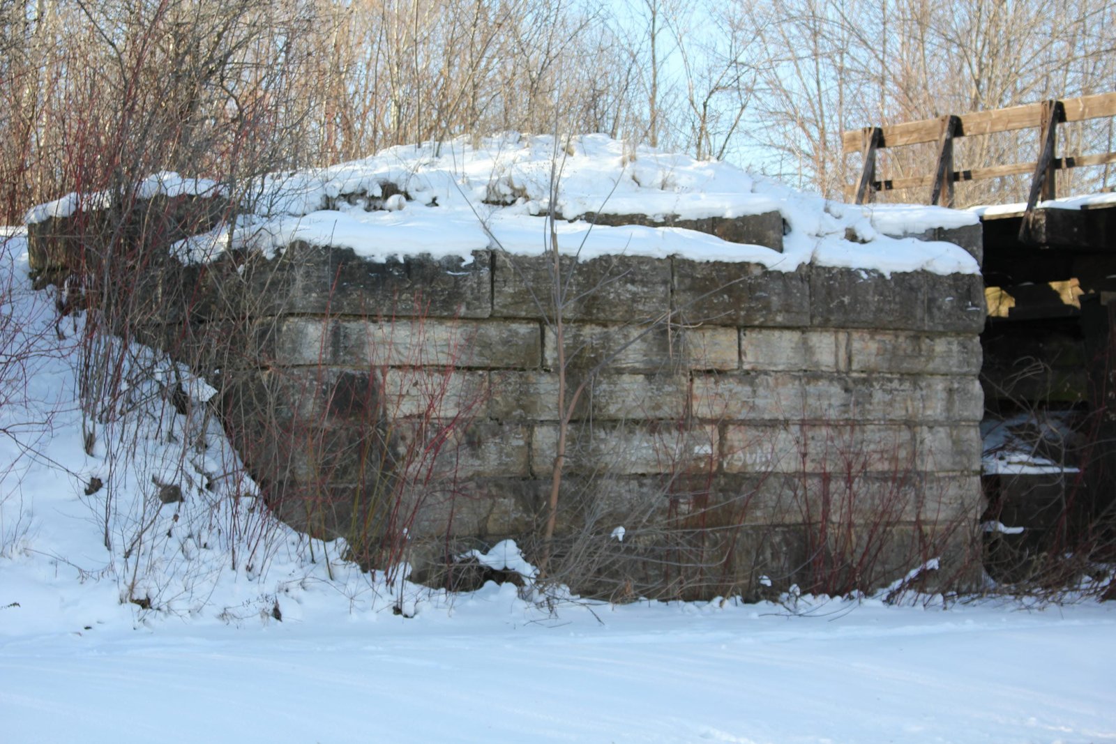 West abutment of former C&NW bridge